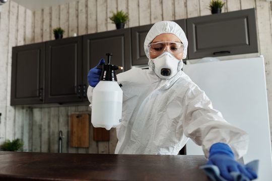 Photo Of Person Disinfecting The Table