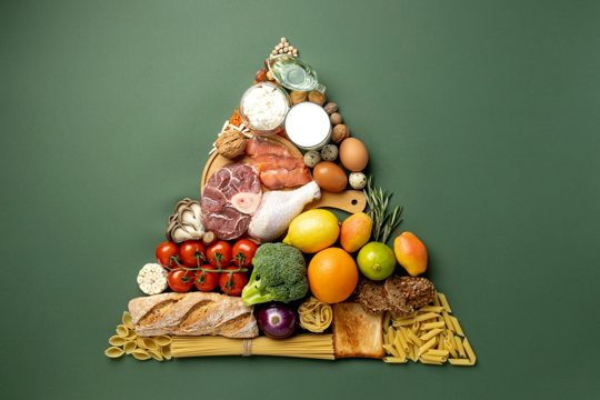 Top view foodstuff arrangement