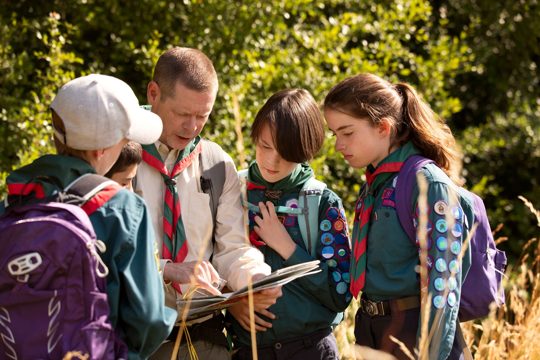 Kids having fun as boy scouts