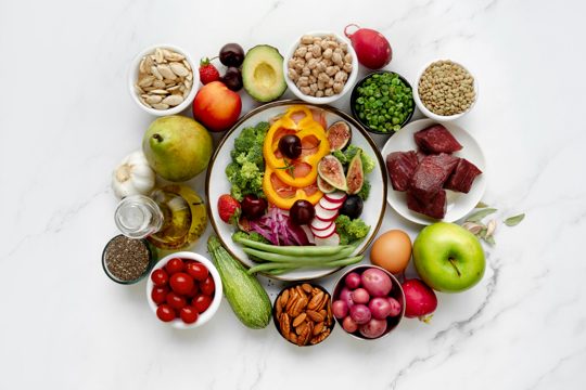 Flexitarian diet food arrangement
