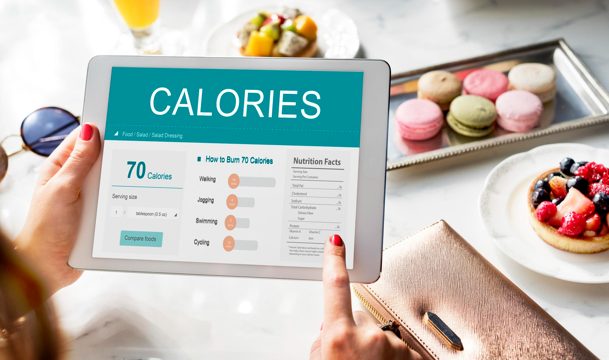 Calories nutrition food exercise concept