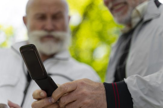 Close up men with phone