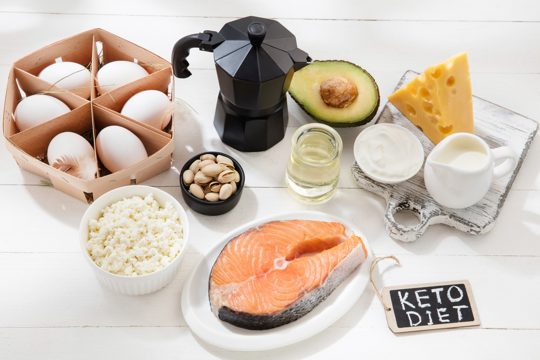 Ketogenic low carbs diet  food selection